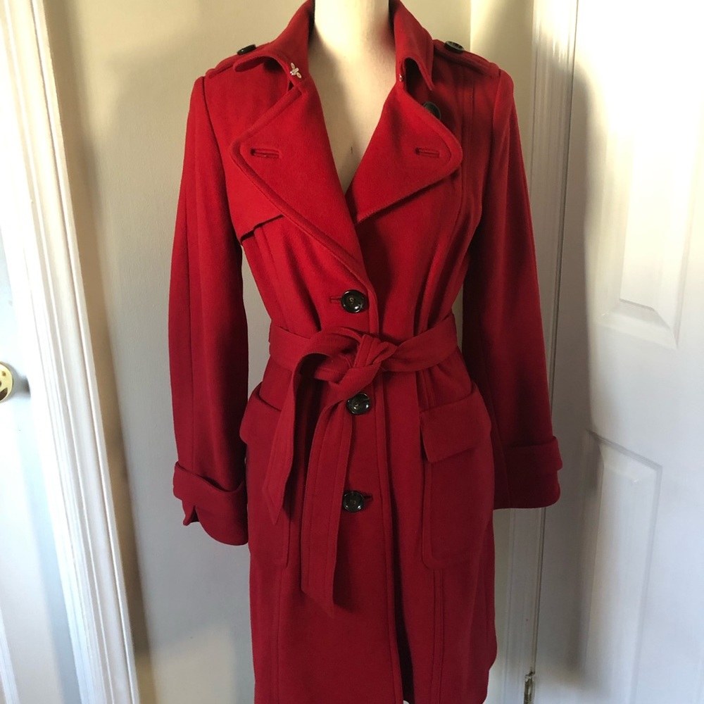 Banana Republic Red wool trench coat, S